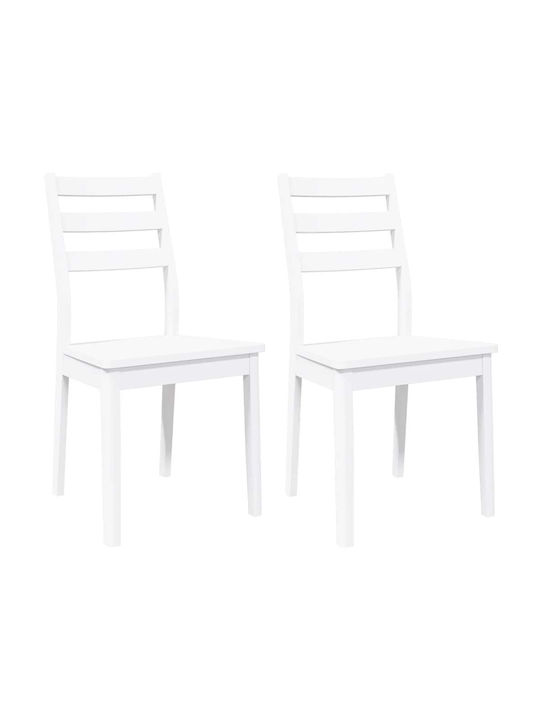 Dining Room Wooden Chair White 48.5x49x90cm 2pcs