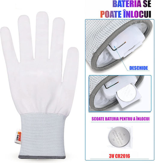 Led Karneval Handschuhe Weiß für Halloween 1Stück