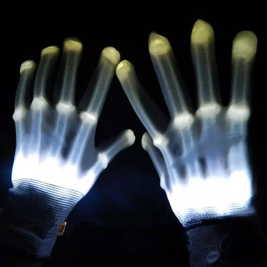 Led Karneval Handschuhe Weiß für Halloween 1Stück