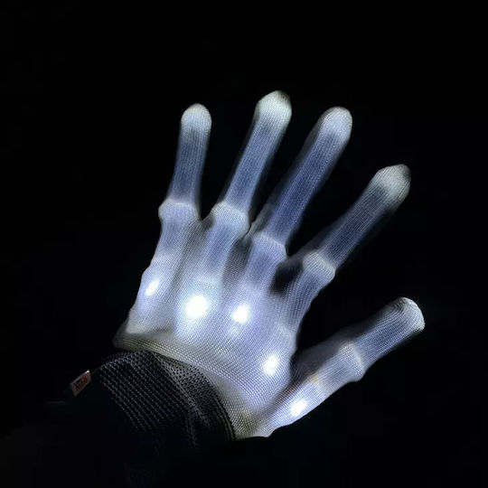 Led Karneval Handschuhe Weiß für Halloween 1Stück