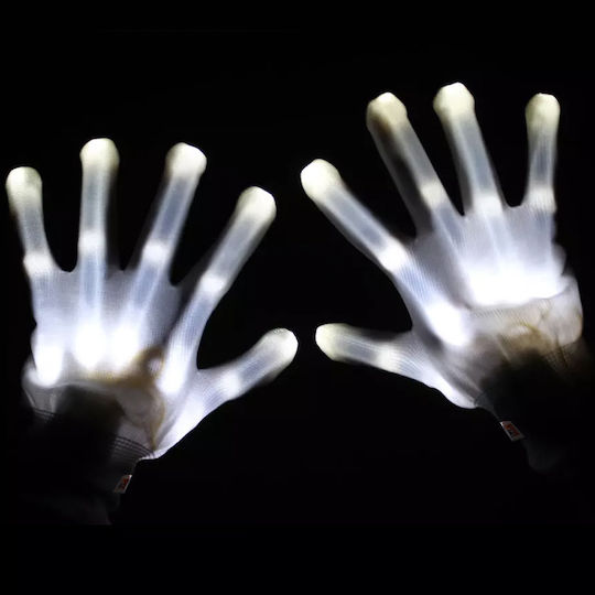 Led Karneval Handschuhe Weiß für Halloween 1Stück