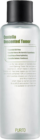 Purito Centella Unscented Toner Lotion Facial Toning with Centella Asiatica & Hyaluronic Acid 200ml