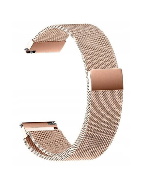 Strap Milanese Mesh Steel Golden Rose 20mm Samsung Galaxy Watch4/5/6/7/FE/4 Classic/6 Classic/5 Pro