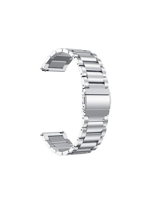 Curea din oțel inoxidabil argintiu 20mm pentru Samsung Galaxy Watch 4 5 6 7 Fe 4 Classic/6 Classic/5 Pro Huawei
