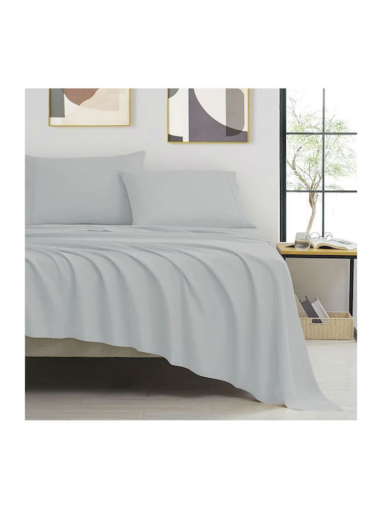 Ariete Satinport Σετ Σεντόνια King Size με Λάστιχο 240x260εκ. Silver Gray (4τμχ)
