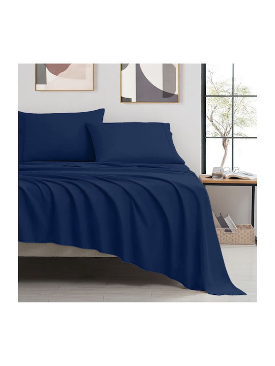 Ariete Satinport Σετ Σεντόνια Υπέρδιπλα 240x260εκ. Royal Blue (4τμχ)