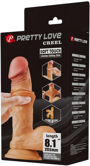 Pretty Love Sliding Skin Реалистично дилдо с Топки и Вендуза Телесен 20.5см