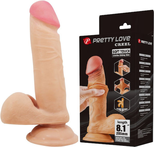 Pretty Love Sliding Skin Реалистично дилдо с Топки и Вендуза Телесен 20.5см