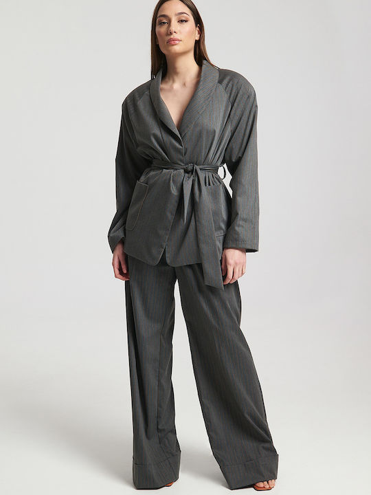 ckontova Damen Kimono Dark Grey