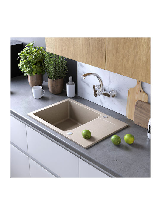 Kuchinox Drop-In Spüle aus Verbundgranulat B65xT44cm Beige