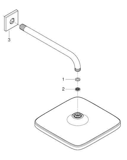 Grohe Tempesta 250 Cube Τετράγωνη Κεφαλή Ντουζ