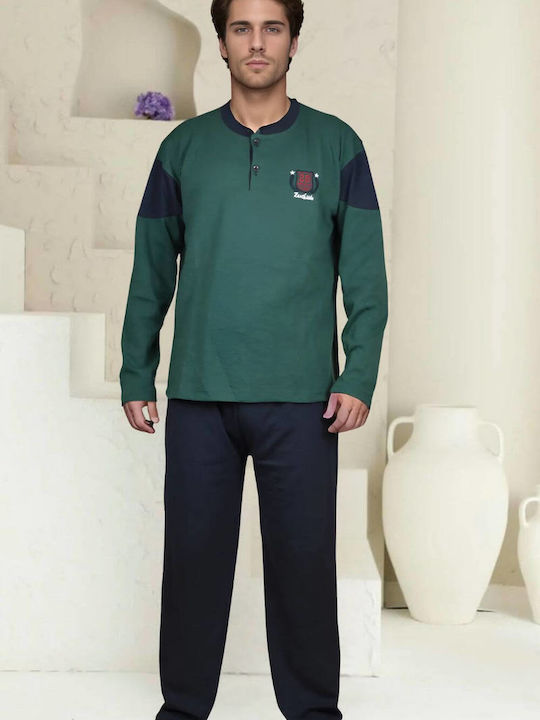 Rimoli Men's Winter Cotton Pajamas Set Green