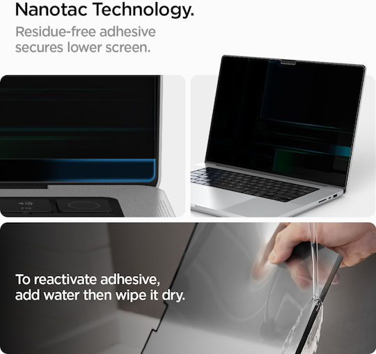 Protector din sticlă Spigen Sgp Safeview Privacy 9H Glas.tr Slim 1 pachet pentru Apple MacBook Pro 14" M3 2024/M2 2023/M1 2021 Afl06158
