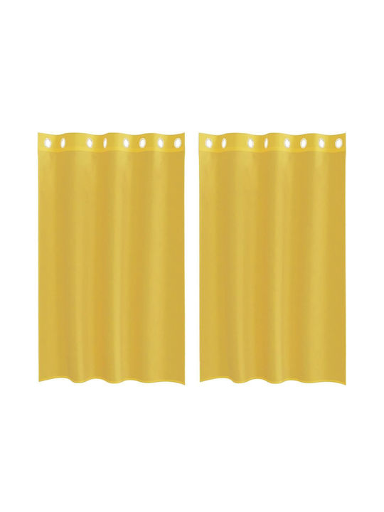 vidaXL Curtain Window with Grommet Yellow 140x175cm