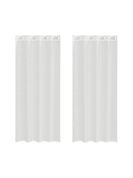 vidaXL Curtain Window with Grommet White 140x245cm