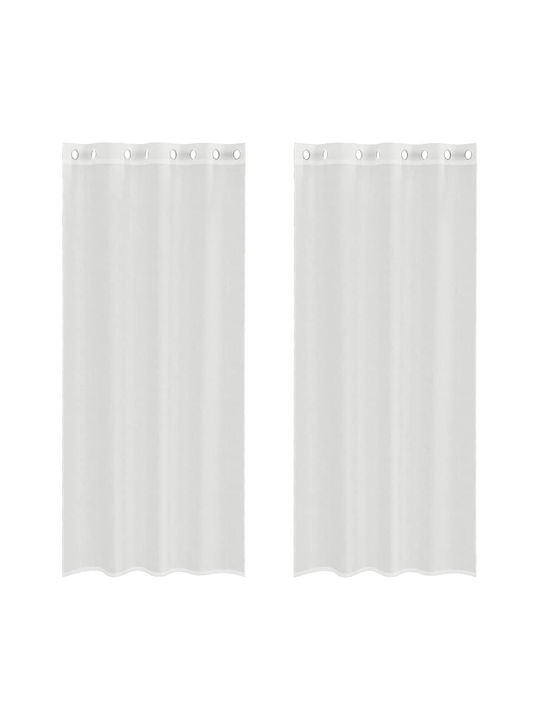 vidaXL Curtain Window with Grommet White 140x225cm