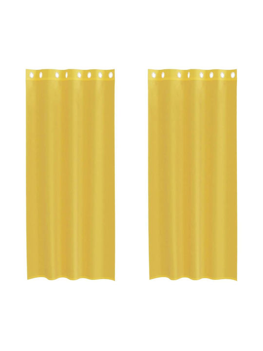 vidaXL Curtain Window with Grommet Yellow 140x245cm