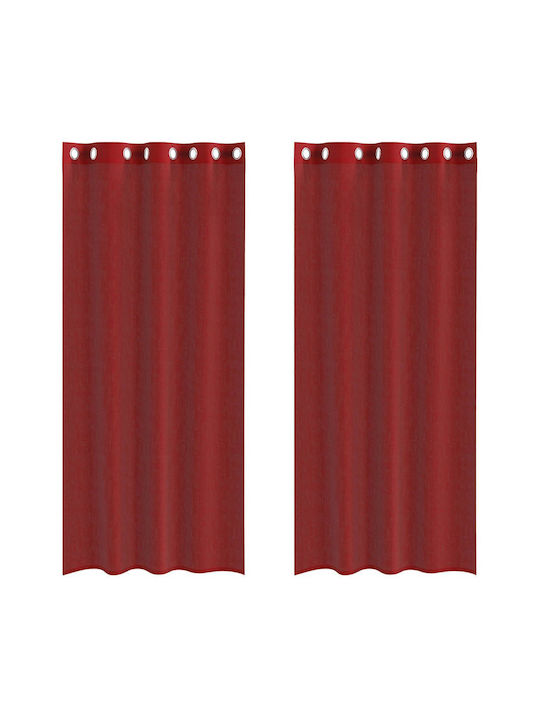 vidaXL Curtain Window with Grommet Red 140x245cm