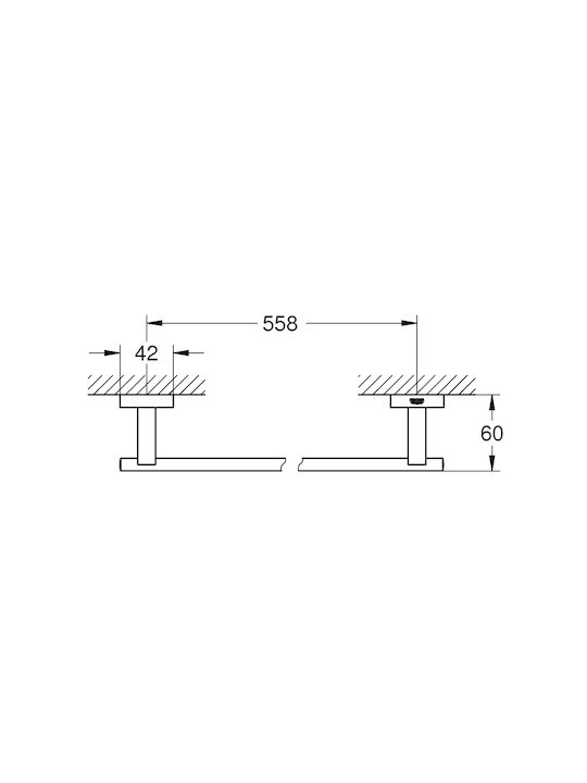 Grohe Essentials Cube Ράγα Μπάνιου Μονή Επιτοίχια με Βίδες Μαύρη