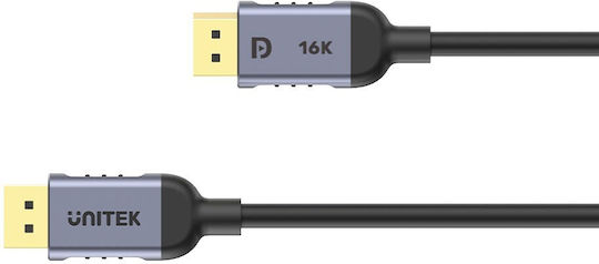Unitek Cable DisplayPort male - DisplayPort male 2m Μαύρο (C1628GY01-2M)