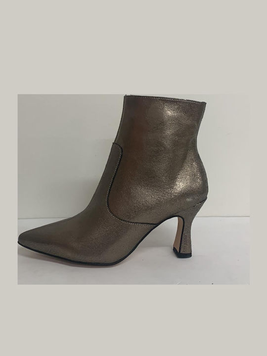 Leder Stiefeletten Damen Gray
