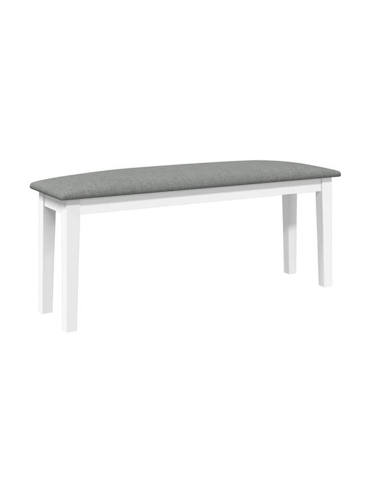 Dining Room Bench with Wooden Surface White 110x30x46.5cm