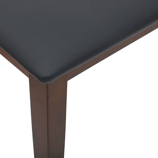 Dining Room Bench with Wooden Surface Coffee 110x30x46.5cm