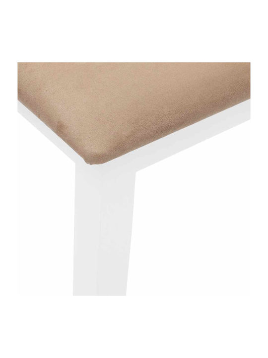 Dining Room Bench with Wooden Surface White 110x30x46.5cm