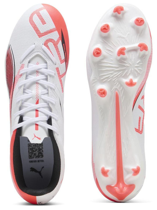 PUMA Ultra 5 Play Football Shoes with Cleats FG/AG White PUMA Ultra 5 Play Football Shoes with Cleats FG/AG White