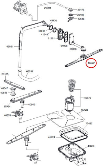 Superior Water Spray Arm Whirlpool Indesit Smeg Franke Gorenje Dishwashers