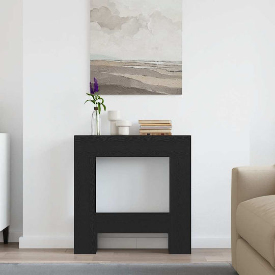 vidaXL Metallic Fireplace Screen with Panels 82x18x81cm Black