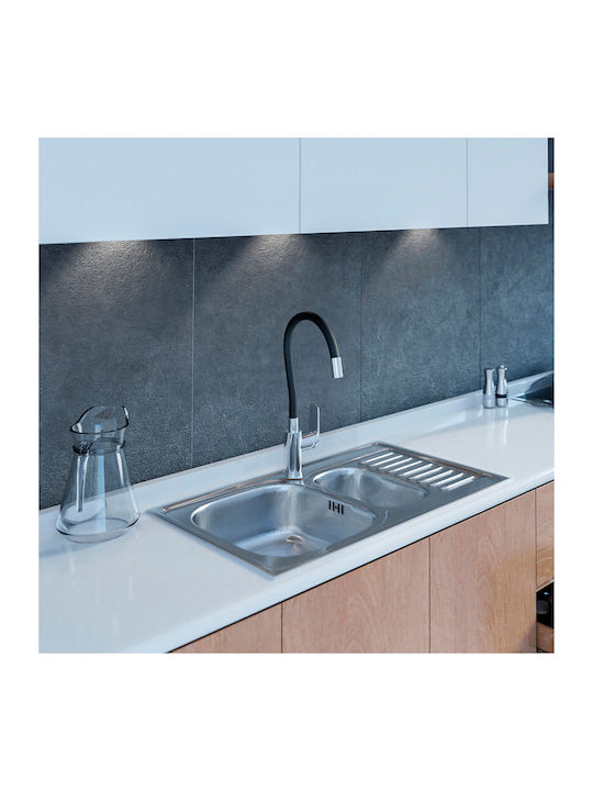 Kuchinox Drop-In Sink Inox Brushed W78xD50cm Silver
