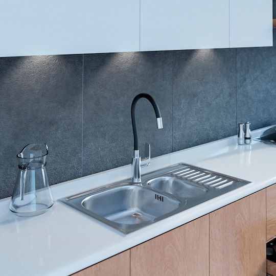 Kuchinox SQA_033T Ένθετος Inox Brushed Μ78xΠ50cm Ασημί