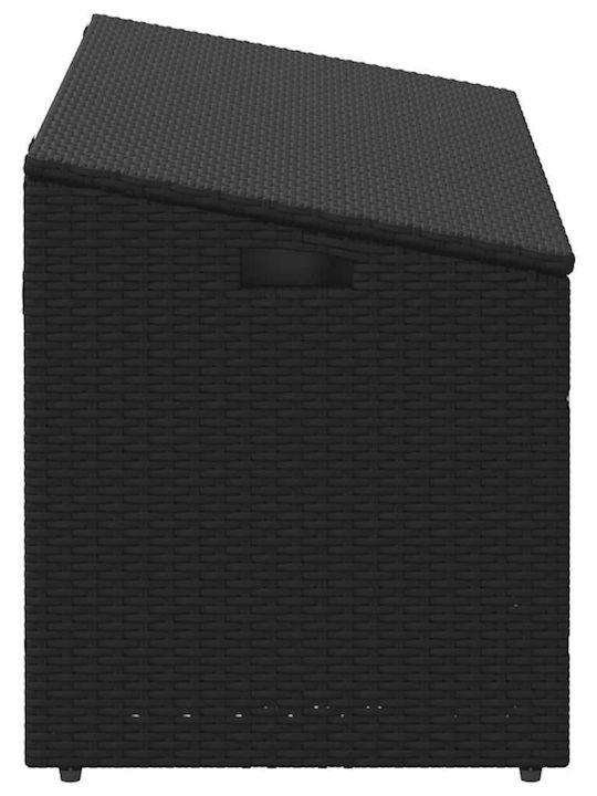 vidaXL Cutie de depozitare pentru exterior Rattan Negru L110xW50xH58buc