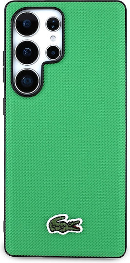 Lacoste Iconic Petit Pique Woven Logo Back Cover Πλαστικό / Σιλικόνης Πράσινο (Galaxy S25 Ultra)