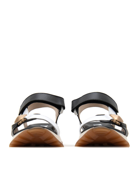 Leather Women's Flat Sandals Sporty in White Color
