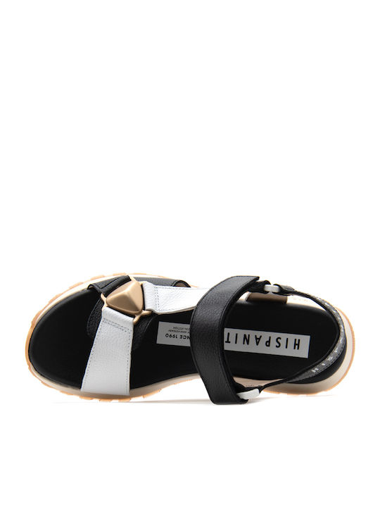 Leather Women's Flat Sandals Sporty in White Color