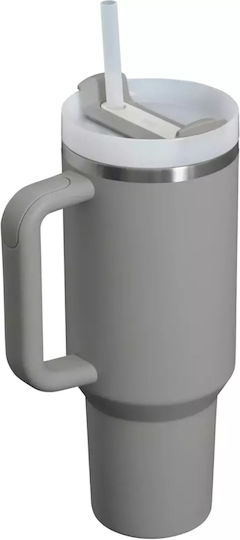 Stanley Quencher H2.O Flowstate Чаша с дръжка Термос Неръждаема стомана Без BPA 1.18lt Ash със сламка и дръжка