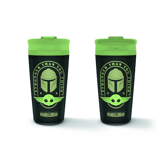 Pyramid International Star Wars: The Mandalorian (Stronger Than You Think) Glas Thermosflasche Rostfreier Stahl 450ml Schwarz