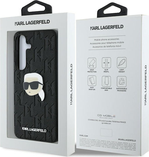 Karl Lagerfeld Monogram Pin Logo Karl Head Back Cover Δερμάτινο 0.3mm Μαύρο (Galaxy S25+)