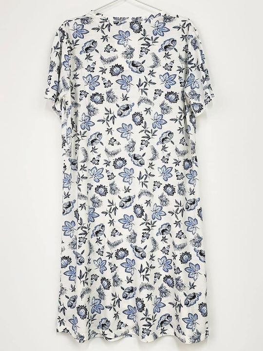 Sorrisino Summer Women's Nightdress White, Light Blue, Multicolored