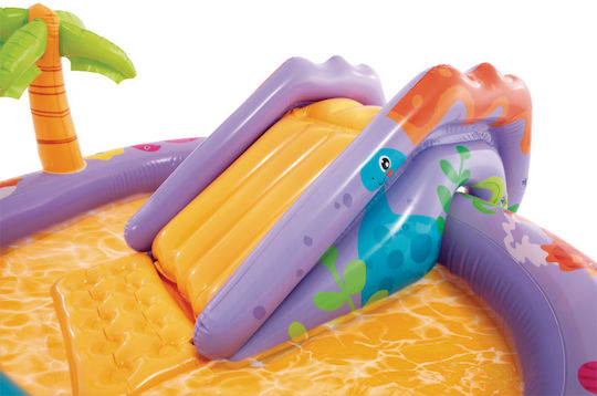 Intex Dino Kinder Schwimmbecken PVC 159l Aufblasbar 201x157x69cm