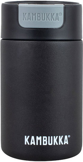Kambukka Olympus Glas Thermosflasche Rostfreier Stahl 300ml Schwarz mit Mundstück