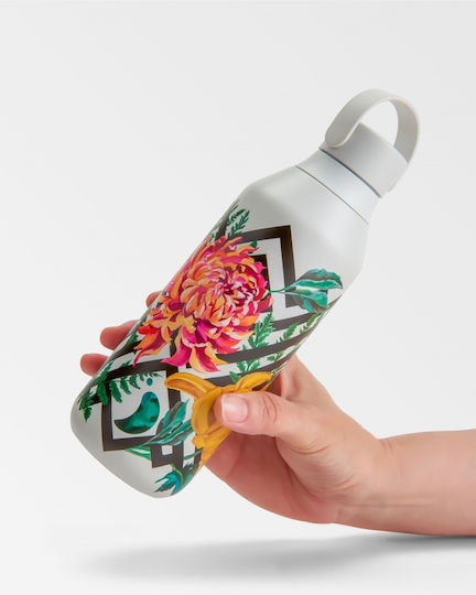 Chilly's Series 2 Urban Murals Stainless Steel Thermos Bottle BPA Free 500ml Woven Dahlia