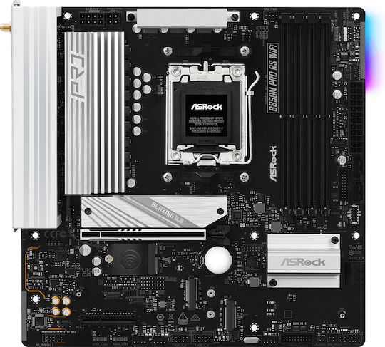 ASRock B850M Pro RS WiFi Дънна платка Micro ATX с AMD AM5 Сокет