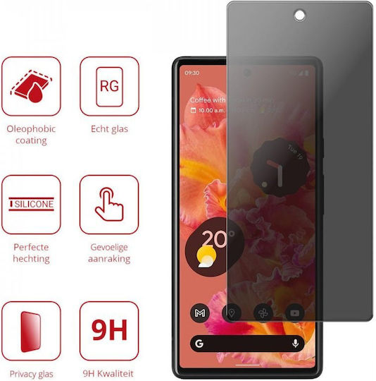 Rosso 2.5D Privatsphäre Gehärtetes Glas Schwarz (Google Pixel 6)