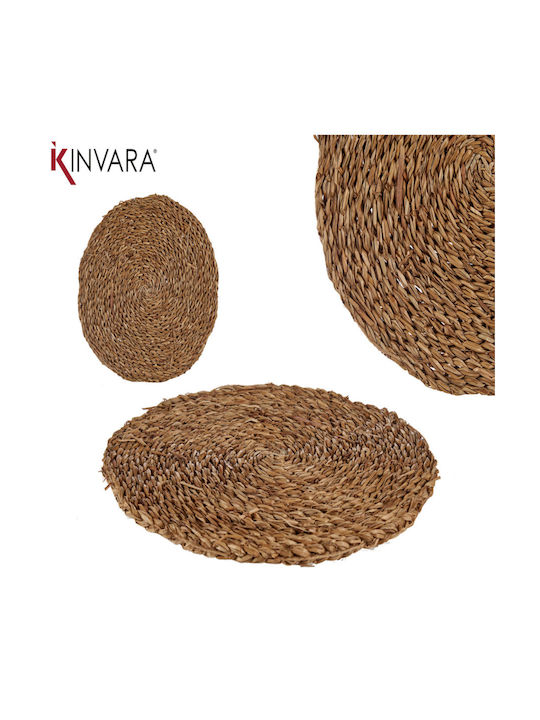 BigBuy Placemat Round Wicker Κόκκινο 35cm 1pcs