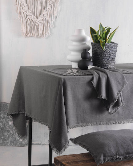 Rythmos Merit Placemat Fabric Gray 50x35cm 1pcs