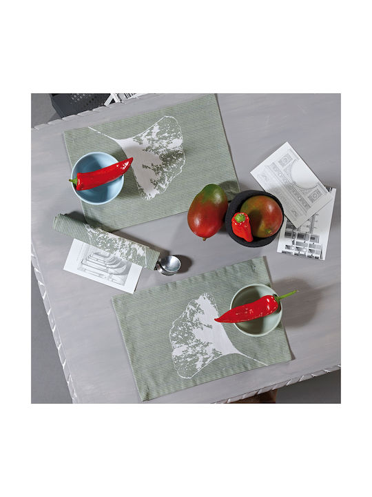 Kentia Mika Placemat Fabric Green 45x33cm K70175 4pcs