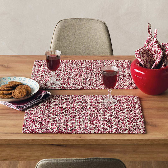 Kentia Fabric Placemats Loft Fusion 253 Red 50x35cm 2pcs